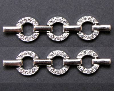 Luxusní štrasová kolečka, postříbřená