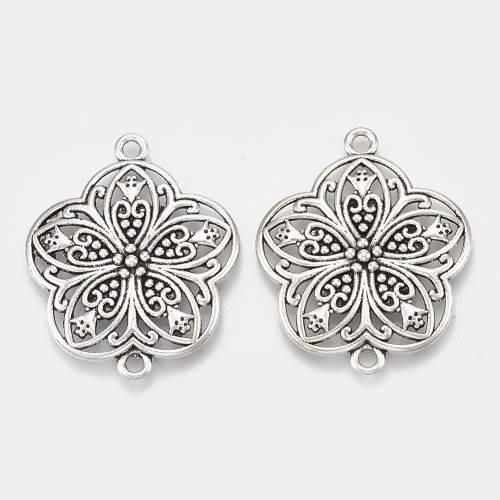 Kytička velká se dvěma očky, přívěsek starostříbrný, kovový, 10 ks