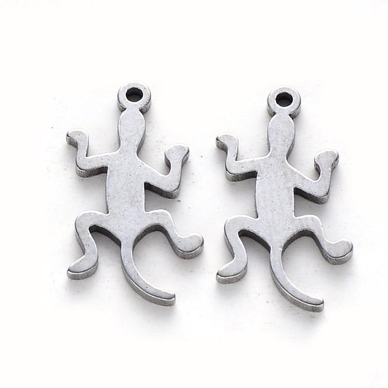 Ještěrka, přívěsek, chirurgická ocel, 10 ks