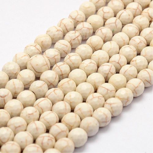 Křepelčí kámen fasetovaný, kuličky 6 mm, návlek