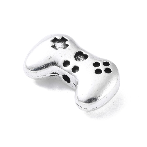 Herní konzole, korálek starostříbrný, kovový, 10 ks