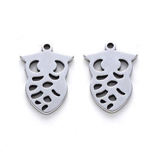 Sova filigránová, přívěsek, chirurgická ocel, 10 ks