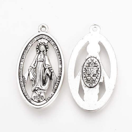 Madonka 36x20, starostříbrná, kovová, 10 ks