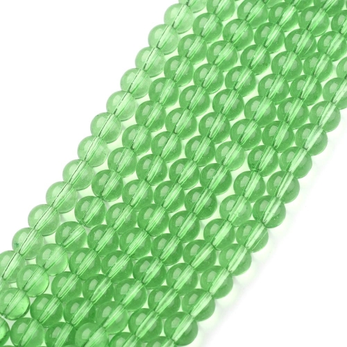 Kuličky zelené, skleněné, 6 mm, návlek