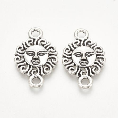 Sluníčko se 2 očky 24 x 15, přívěsek starostříbrný, kovový, 10 ks