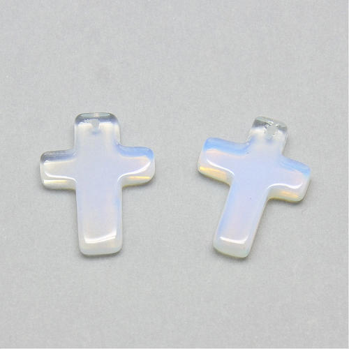 Opalit - křížek bez šlupny, přívěsek, 1 ks