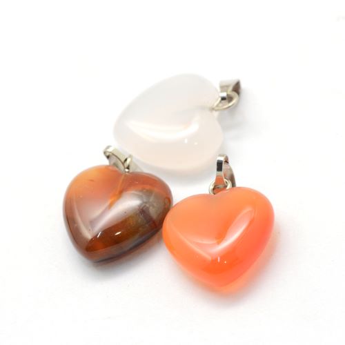 Achát indiánské léto - srdíčko, přívěsek, 1 ks