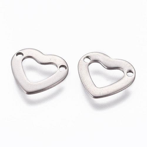 Srdíčko obrys se dvěma očky, přívěsek, chirurgická ocel, 50 ks