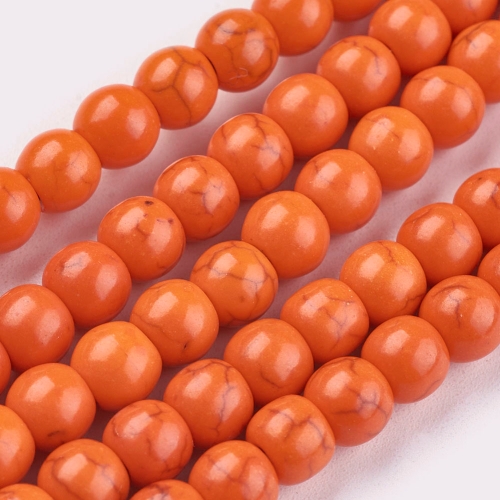 TYRKYS oranžový, kuličky 6 mm, návlek