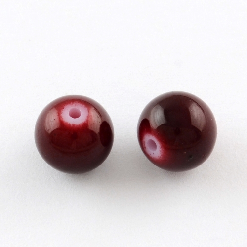 Malované, skleněné kuličky, vínové, 6 mm, návlek