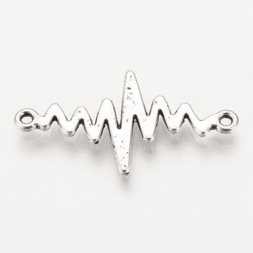 Tlukot srdce, přívěsek starostříbrný, kovový, 10 ks