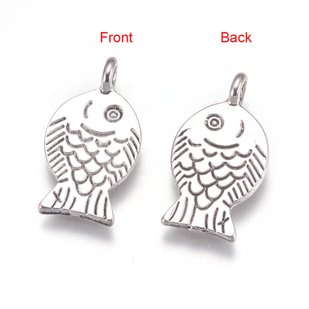 Rybička, přívěsek starostříbrný, kovový, 50 ks