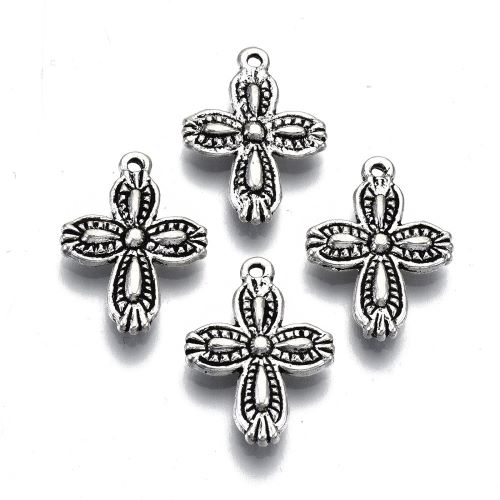 Křížek s oválky malý, přívěsek starostříbrný, kovový, 50 ks