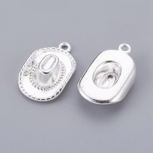 Klobouk, přívěsek postříbřený, kovový, 10 ks