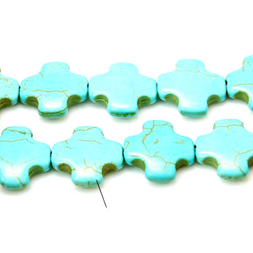 Tyrkys - křížky 15x15  návlek