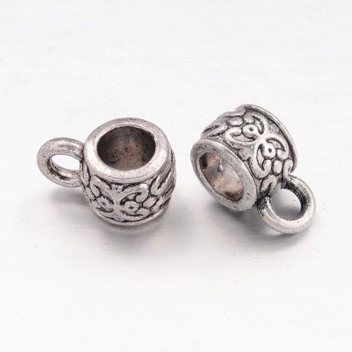 Soudek s očkem zdobený, kovový, starostříbrný korálek, 50 ks