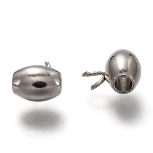 Oválek s očkem, chirurgická ocel, 10 ks