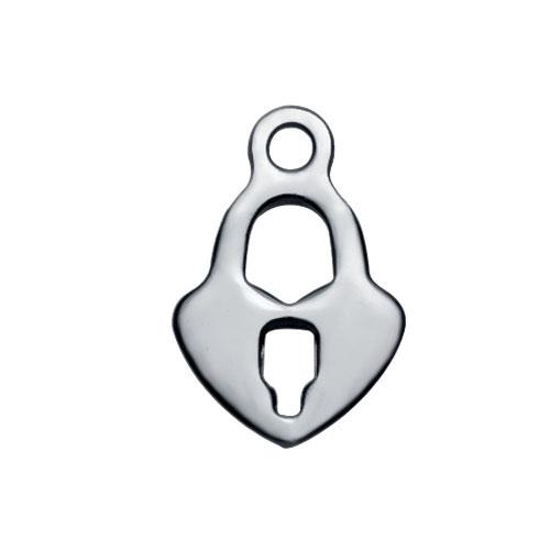 Srdíčko se zámkem, přívěsek, chirurgická ocel, 10 ks
