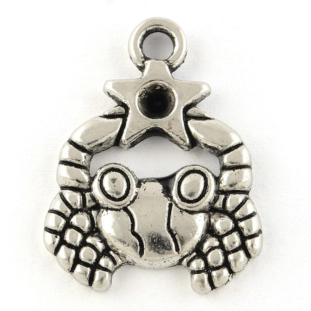 Měsíční znamení RAK, přívěsek starostříbrný, kovový, 1 ks