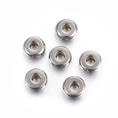 Heishi, 5 x 2 mm, korálky z chirurgické ocele, 50 ks
