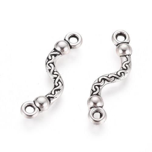 Vlnka zdobena se 2 očky, přívěsek starostříbrný, kovový, 50 ks