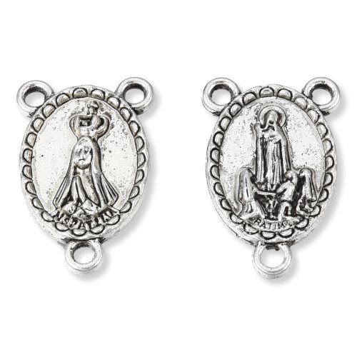 Madonka ve zdobeném oválku starostříbrná, kovová, 50 ks
