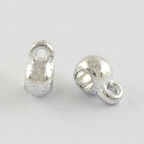 Soudek s očkem, akrylový, hladký, platinový, 100 ks