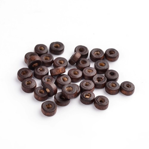 Heishi dřevěné, tmavě hnědé, 10 g
