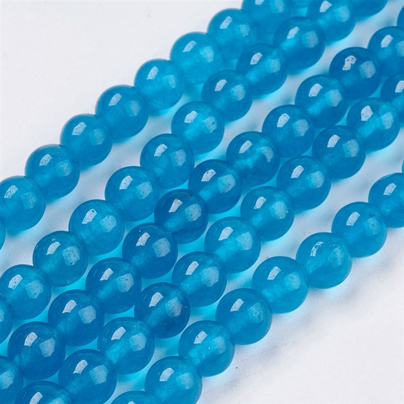 Jadeit tmavě tyrkysový - kuličky 8 mm - návlek