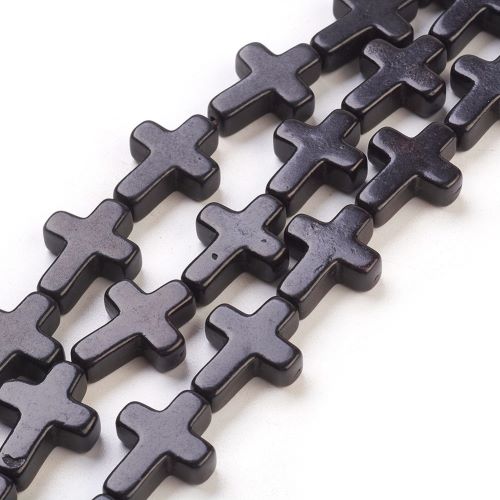 Tyrkys černý, křížky 20 x 15, návlek