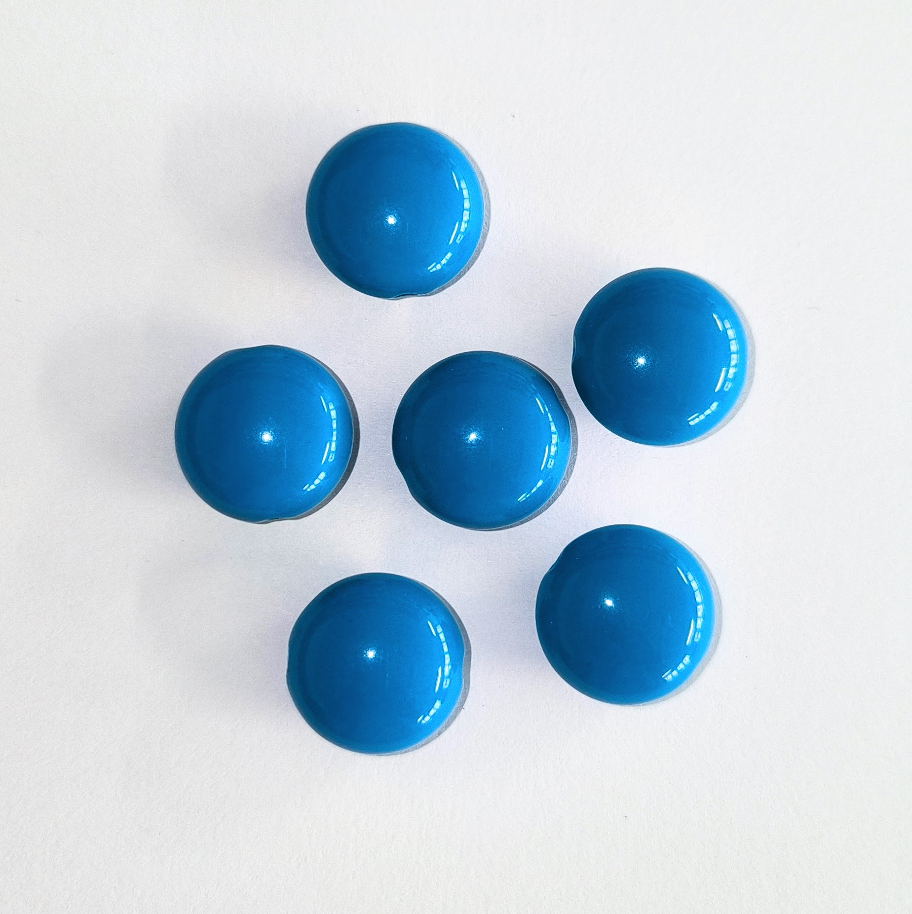 Retro kolečko, modré, akrylové, 10 ks