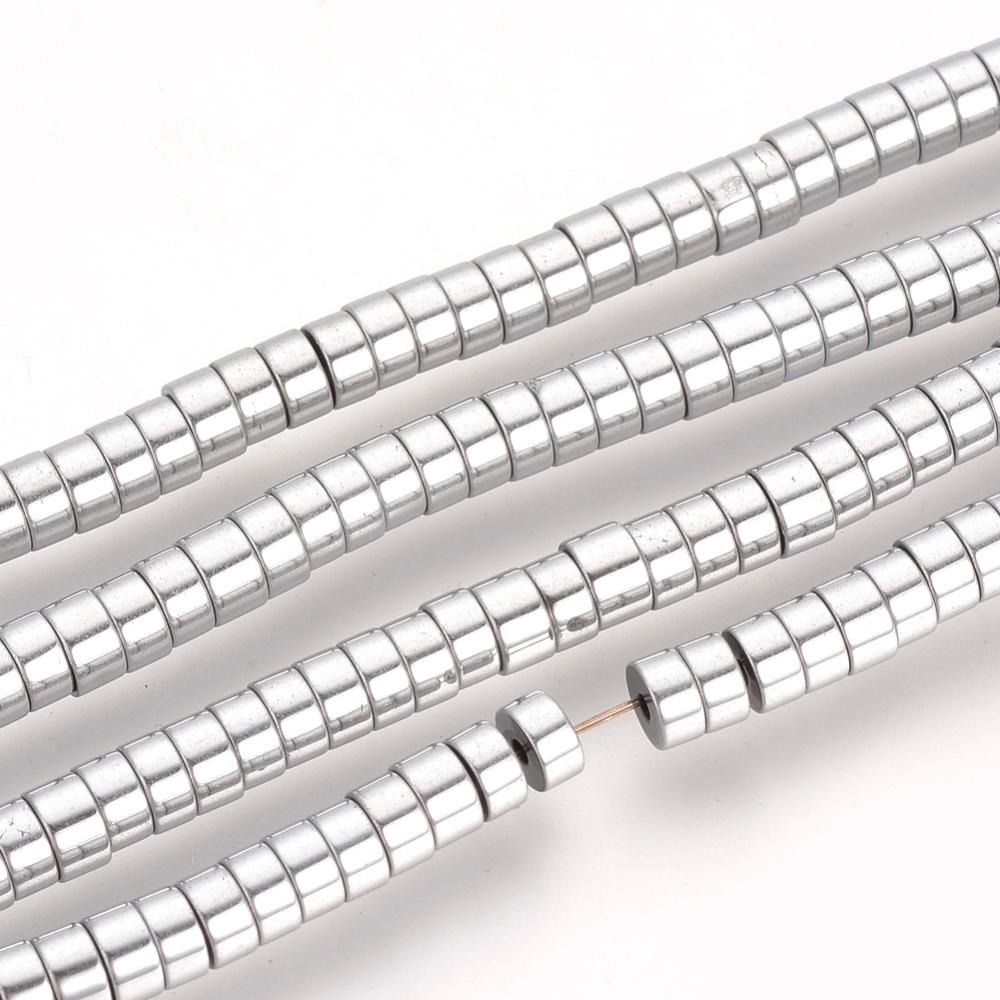 Hematit tzv. stříbrný, rondelky 4 x 2 - návlek