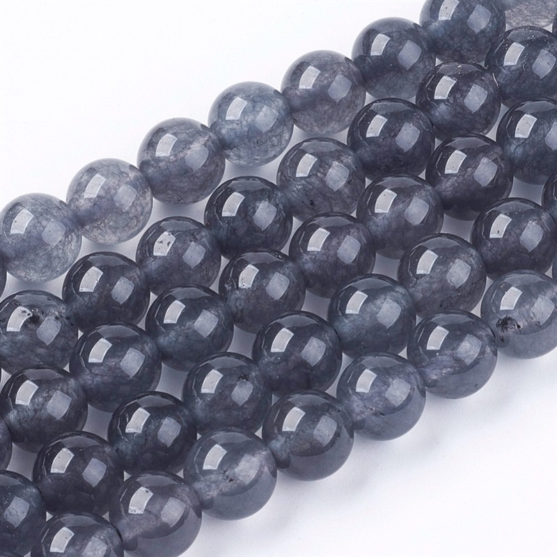 Jadeit stříbřitě šedý, 8 mm, 10 návleků (předobjednávka)