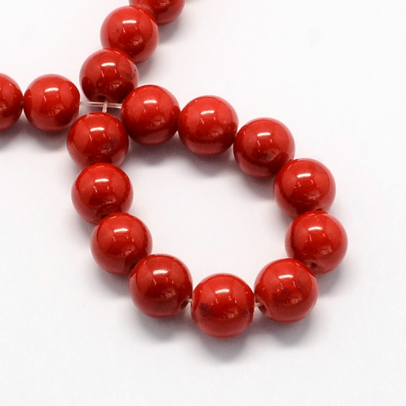 Jadeit Mashan červený, 8 mm, 10 návleků (předobjednávka)