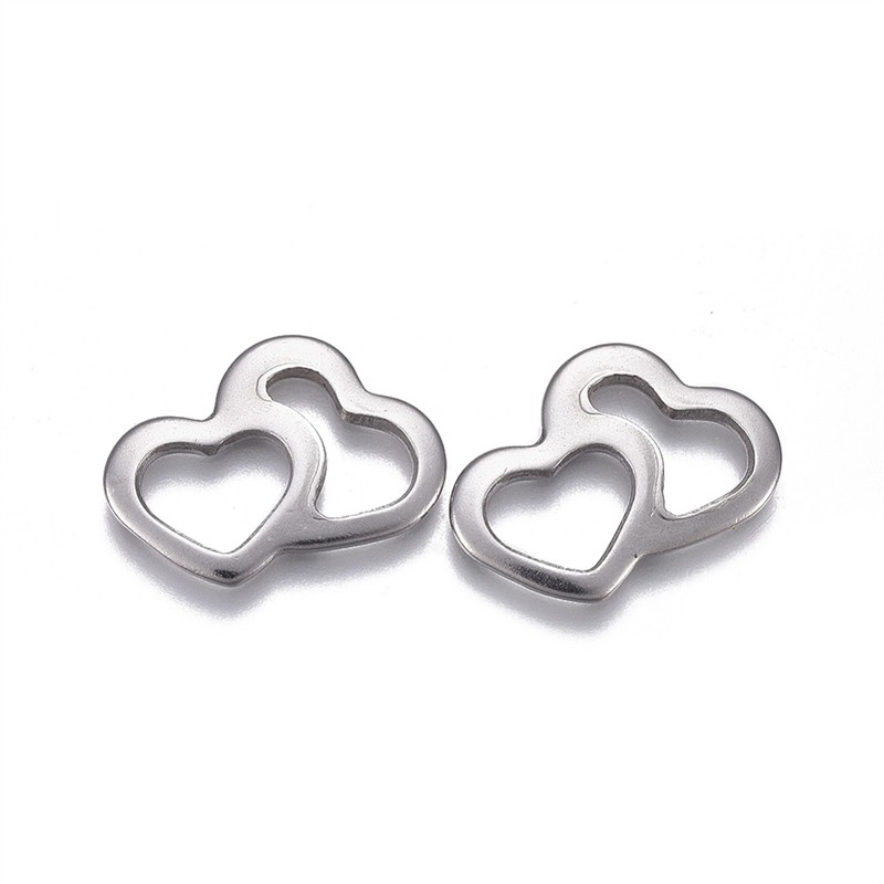 Srdíčka dvojčata, přívěsek, chirurgická ocel, 50 ks