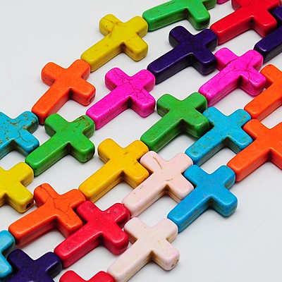 Tyrkys barevný - křížky 12 x 16 mm, návlek