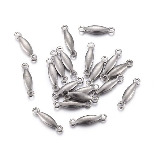 Rýže, přívěsek se dvěma očky z chirurgické ocele, 10 ks