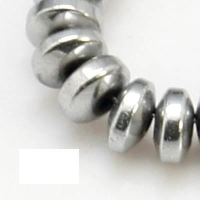 Hematit tzv. stříbrný, rondelky 4 mm, návlek