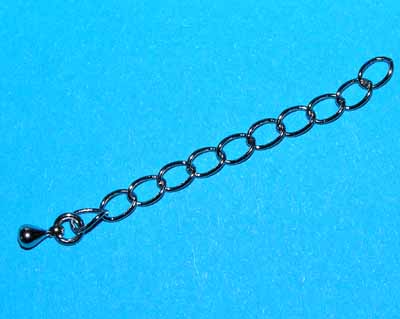 Adjustační řetízek platinový, s kapkou, 5ks