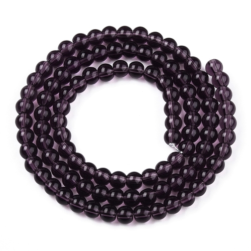 Kuličky ametystové, 4 mm, návlek