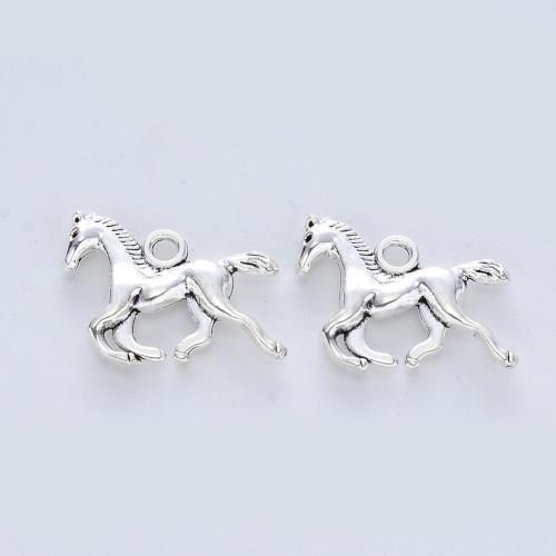 Kůň, přívěsek starostříbrný, kovový, 10 ks