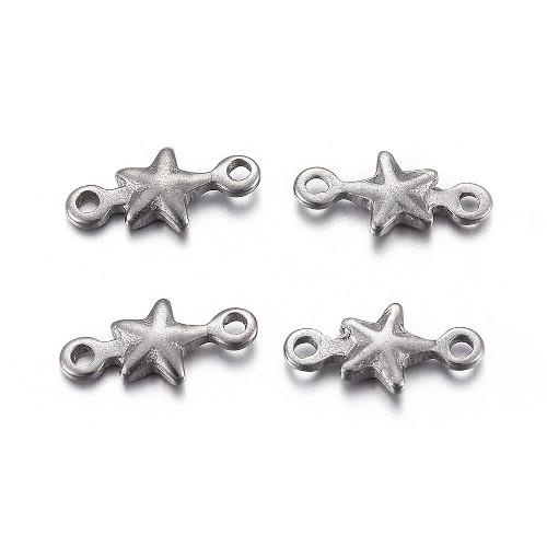 Hvězdička  se dvěma očky, přívěsek, chirurgická ocel, 10 ks