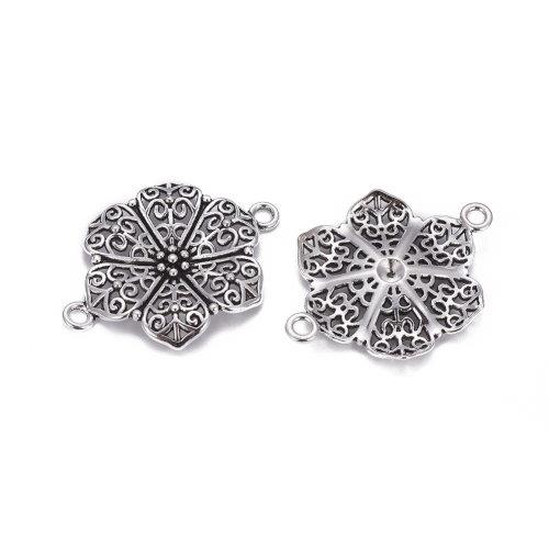 Kytička filigránová 41x37, přívěsek starostříbrný, kovový, 10 ks