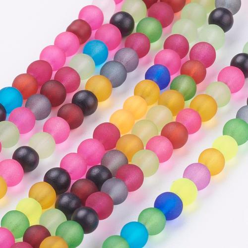 Kuličky s frost efektem mix barev 4 mm, návlek 41 cm
