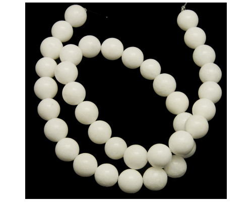 Jadeit bílý, neprůhledný - kuličky 4 mm - návlek