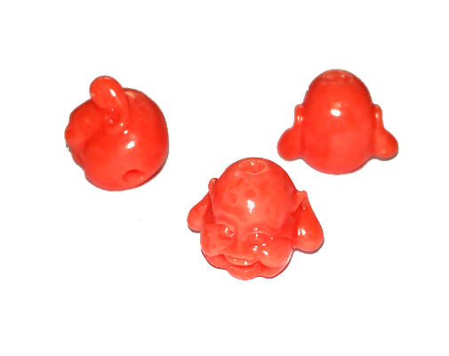 Buddha z korálu, buclatý, levandulový, 1 ks