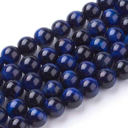 Tygří oko půlnoční modrá, kuličky, 8 mm, návlek