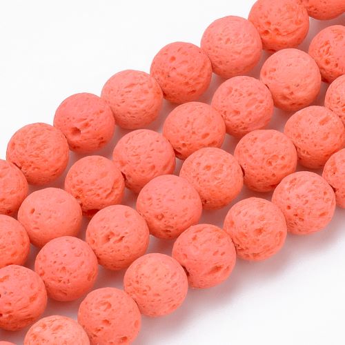 Láva lososová, kuličky 8 mm, návlek