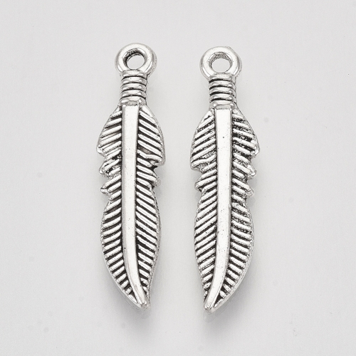 Pírko 25, přívěsek starostříbrný, kovový, 10 ks