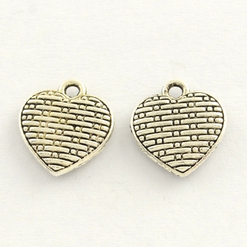 Srdíčko proutěné, přívěsek starostříbrný, kovový, 10 ks